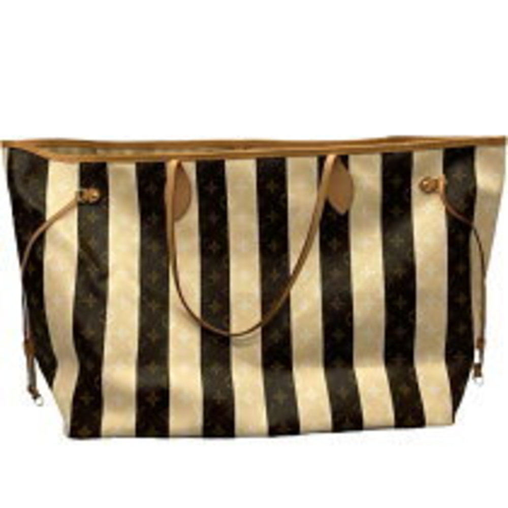Louis Vuitton Neverfull XM Brown Cream Monogram Rayeur Tote Bag - Picture 3 of 5